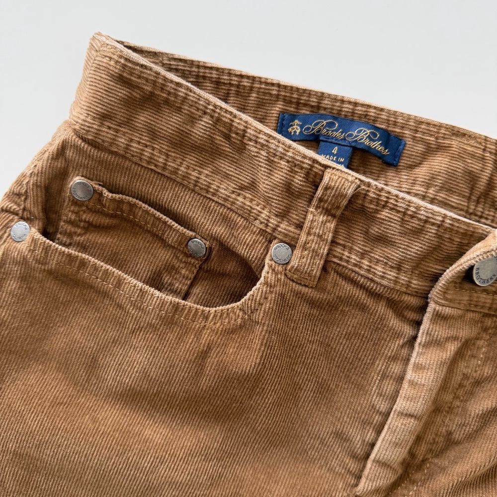 Brooks Brothers Brown Corduroy Pants Slim Straight Mid Rise Size 4 - Picture 6 of 11